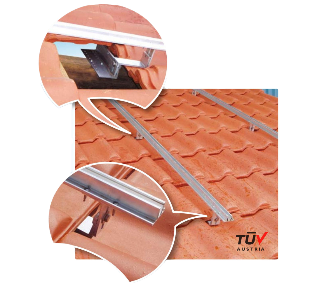PV mounting systems for tile roofing